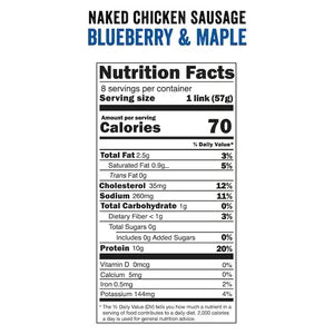 Blueberry Maple Chicken Sausages (2 packs of (8) 2 oz. links)