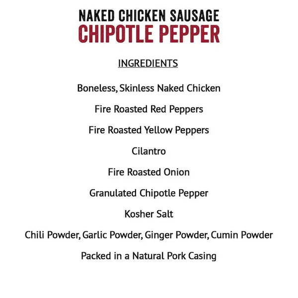 Chipotle Chicken Sausages (2 packs of (4) 4 oz. links)