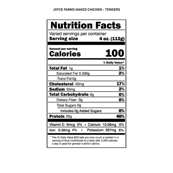 Boneless Chicken Tenders (4 packs, 1 lb. per pack)